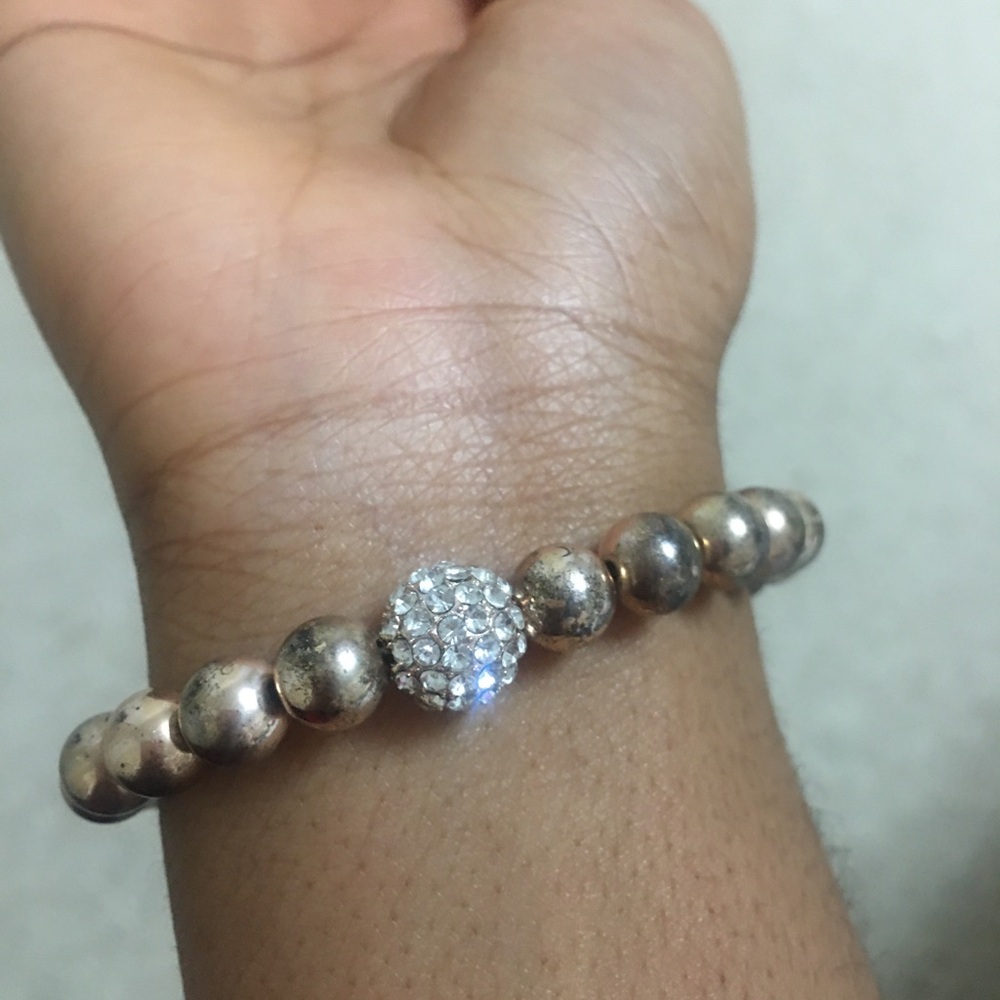 ⭐️Elegant Silver and Gold Beaded Bracelet🌟